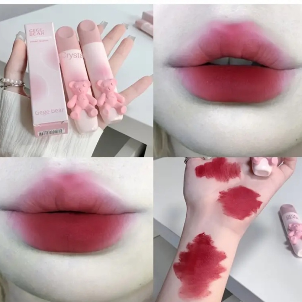 Gege Bear lipstick velvet soft mist matte in #05 Xingye hongshu